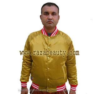 Chaquetas de bombardero de béisbol Varsity de satén de poliéster de talla grande Colección de chaquetas transpirables y lavadas de temporada de invierno - Product Image 6