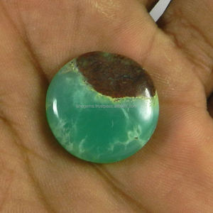 Ishu Gems - Gemas Sueltas de Crisoprasa Natural, 3.65 g, Calidad AA, Cabujón Redondo de 20 mm, para Joyería, Origen TZ, IG1381 - Product Image 3
