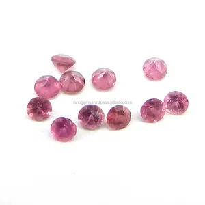2mm Faceted Good Quality Glass Filled Ruby Cut round 0.04Cts Lab Created Gemstone for Jewellery IG4537