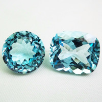 Topaze bleue ciel, taille facetée, pierre précieuse naturelle, grande taille, pour la création de bijoux DIY, GEMFORTE INC, pierre précieuse topaze bleue