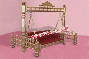 Décoration de mariage Mehandi balançoire en bois balançoire décorée de mariage indien balançoire de mariage indien prix de gros ensemble de décoration de mariage USA - Product Image 3