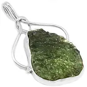 Moldavite, кулон Moldavite, Серебряный кулон Moldavite