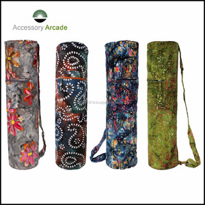 Latest Design Indian Manufactured Yoga Mat Bag Drawstring Customizable Color Logo Natural Cotton Canvas 75cm Length OEM Brand - Product Image 5