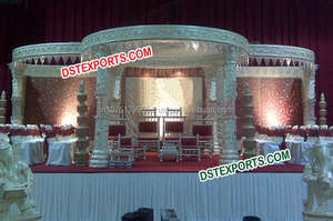 Mandap de cristal para boda, telón de fondo de cristal indio para bodas - Product Image 5