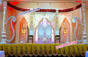 Décorations de scène de mariage Punjabi du Canada Panneaux Paisley et piliers en fibre pour scène de mariage du CanadaUK - Product Image 5