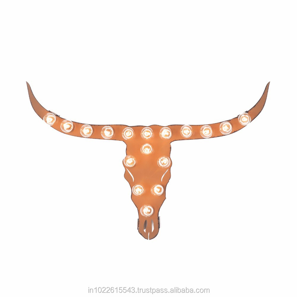 Industrial Metal light Longhorn Marquee Sign