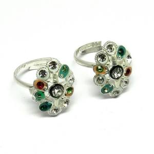 Anillo de Plata de Ley 925 con gema de zirconia cúbica, joyería hecha a mano con punta, de varios tamaños, venta al por mayor - Product Image 1