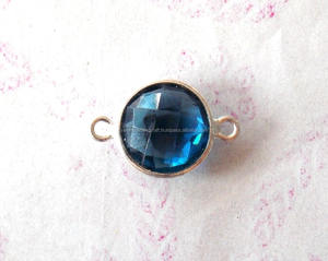 Composants de bijoux faits à la main en argent sterling 925 avec pierre précieuse quartz iolite, finition rhodium noir, double attache et sertissage facetté - Product Image 5