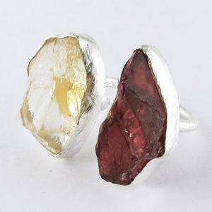 การออกแบบที่ทันสมัย Citrine_Garnet แหวนเงิน925,ผู้ส่งออกและผู้ค้าส่ง,ผู้ผลิตเครื่องประดับเงิน - Product Image 3
