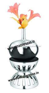 Florero decorativo redondo de aluminio con soporte para dormitorio, sala de estar y restaurante - Product Image 3