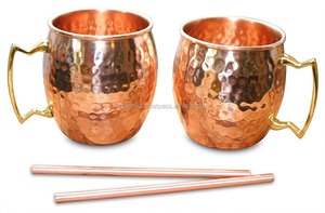 Juego de tazas de mula de Moscú de cobre puro, nuevo diseño decorado, taza de barril de cóctel martillado para todo tipo de bebidas - Product Image 3