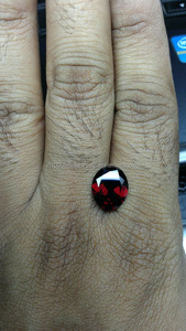 Gemas sueltas semipreciosas de granate rojo natural 100% natural, corte ovalado, rojo intenso, piedra facetada de alta calidad para la fabricación de joyas. - Product Image 4