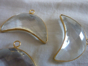 <b>Crystal</b> Quartz Moon Charms silver 925 bezel fashion jewelry for Bracelet & Necklace <b>Pendant</b> gemstone - Product Image 6