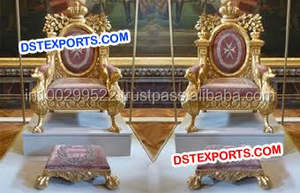 Conjunto de sofá tallado en oro para boda india, conjunto de muebles de dos plazas de diseño musulmán para boda - Product Image 6