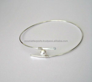 Bracelet vintage en argent plaqué or avec perles, cadeau de mariage, bracelet pour la mère de la mariée, demoiselle d'honneur, bijoux de mariée flottants - Product Image 1