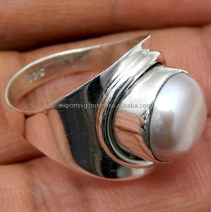 Anillo de perlas de agua dulce de Plata de Ley 925, cóctel, boda o compromiso, regalo de joyería para mujer - Product Image 2