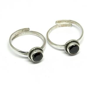 Bague d'orteil en argent Sterling 925 CZ noir, bijoux en argent, bijoux à la mode - Product Image 2