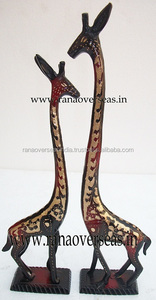 Estatuilla de jirafa de trabajo Nakkashi de latón, Metal pintado de tres colores para el hogar, escuela, Hotel, decoración de oficina - Product Image 3