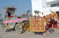 Calèche à Buggy de cheval indien pour mariage, Buggy en forme de calèche de chaperon de couronne royale, pour le mariage