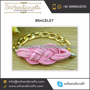 Supplier of Best Quality <b>Rope</b> <b>Bracelet</b> with Golden Chain Unique Handmade Collection - Product Image 1