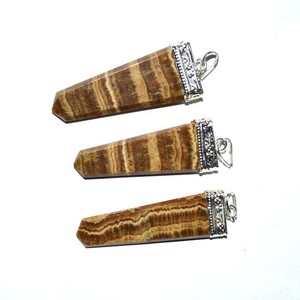 Colgantes de lápiz plano de aragonita-Exportación de ágata-Colgantes de piedras preciosas al por mayor y exportador de piedras semipreciosas - Product Image 1