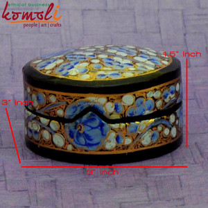 Tùy Chỉnh Thực Hiện Ấn Độ KASHMIR Giấy Mache Hộp Của Hình Dạng Tròn Và Sơn Tùy Chỉnh - Product Image 6