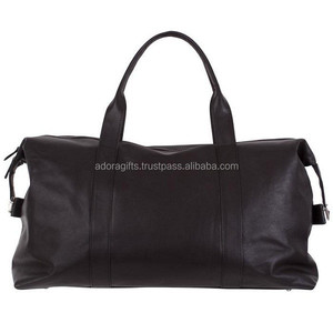 Bolso de viaje de cuero genuino negro para aventuras en movimiento - Product Image 1