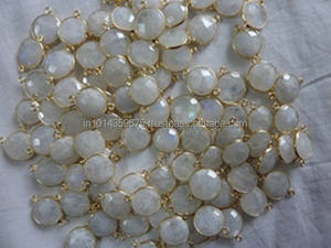 Conectores de Piedras de Luna Arcoíris en Estilo Vintage, Plata de Ley Chapada en Oro al por Mayor con Patrón Numérico, Unisex para Fiestas - Product Image 5