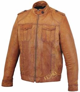 Fabricant OEM de qualité supérieure Veste en cuir pour homme Vêtements d'extérieur élégants Manteau classique en peau d'agneau Vêtements en cuir à la mode - Product Image 1