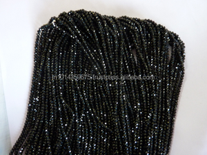 Venta de cuentas de piedras preciosas Rondelle facetadas de espinela negra de 3mm, cuentas de piedras preciosas naturales, fabricación de joyas, venta al por mayor, terceros - Product Image 2