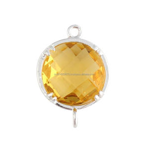 Bisel Gemstone Charm Connector Birthstone Connector Faceted Diamond Fine Jewelry Colgantes & Charms - Product Image 6