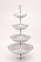Ensemble de supports à gâteaux en métal de luxe à 4 niveaux, finition polie, faits à la main et résistants à la chaleur, taille personnalisable pour les mariages, les fêtes, les anniversaires