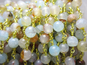 Collar de cuentas redondas de 7-8 mm chapado en oro Nanplanetsilver BC04, rosario de piedras semipreciosas para bodas, fiestas o regalos - Product Image 2