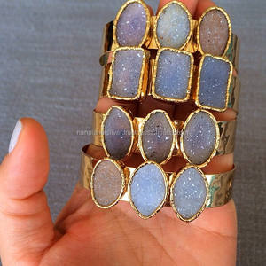 กำไลข้อมือ Druzy ปรับได้ชุบทอง - Product Image 1