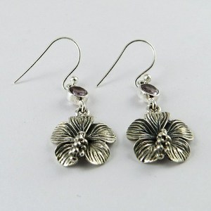 Aretes Huggie de Plata de Ley 925 con Forma de Corazones y Amatista, Estilo Bohemio, Joyería para Mujer, Certificados por Terceros - Product Image 3