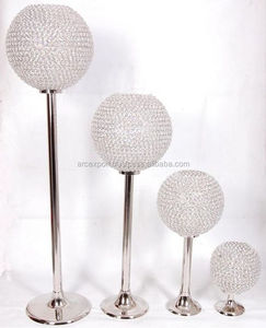 Fancy Design Table Decoration Candle Holder Set of 2 Made of Metal Candle Holder for Wedding Party <b>Crystal</b> Candlestick Stand - Product Image 1