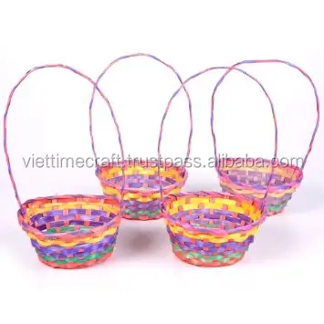 ¡Precio barato! Colorido de bambú cesta de regalo con mango para Pascua/regalo de Navidad cesta