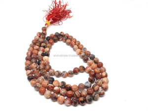 Malas al por mayor: ágata de fuego natural 6mm Jap Mala, collar de cuentas Mala, Rosario, lote al por mayor - Product Image 1