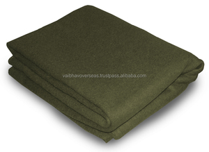 Couvertures en laine tissée vert olive robuste Avior Industries PVT LTD 80% laine unie motif solide imperméable en gros pour la maison - Product Image 2