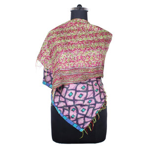 Foulard Vintage Kantha en soie de travail cousu à la main en coton Design à la mode Long pour filles SC1216 Long Plain Vintage Scarves - Product Image 1