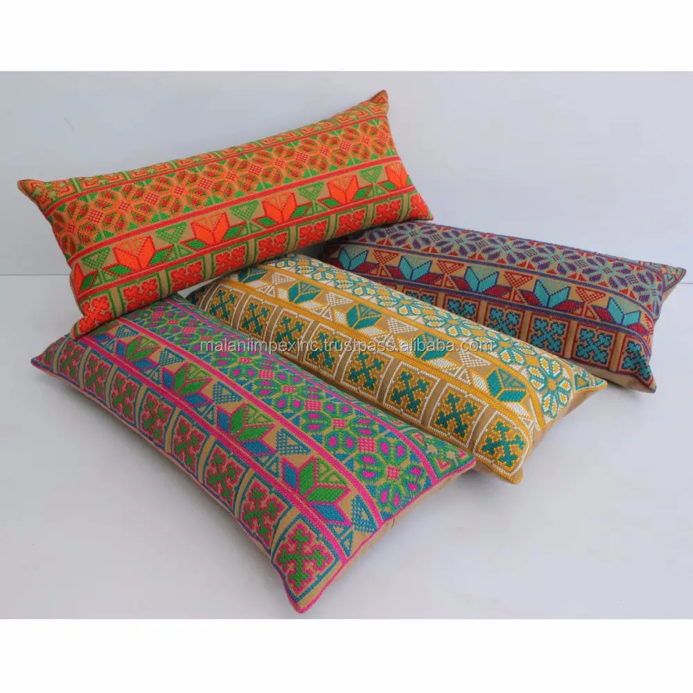 インド綿刺繍装飾キングサイズ枕
