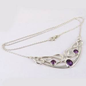 Histoire des accessoires de mode collier améthyste en argent Sterling 925 bijoux de créateur en argent - Product Image 5
