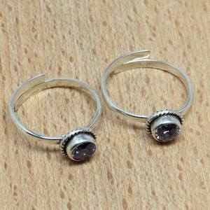 Amour Attraction violet CZ 925 argent Sterling bague d'orteils en pierre précieuse vente en gros bijoux en argent bijoux en argent faits à la main - Product Image 5