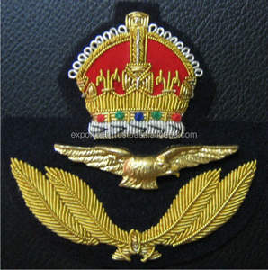 Parche de Insignia de Hilo Metálico Dorado Personalizado, Bordado al por Mayor, Insignia de Hilo Metálico Hecha a Mano, Insignia de Hilo Metálico Francés Dorado y Blanco de Alta Calidad - Product Image 3