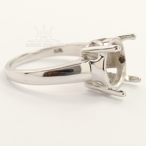 ตัวเลือกของคุณเอง12มม. กลมแข็ง925เงินสเตอร์ลิงหมั้นเป็นที่นิยมของปาร์ตี้สวมใส่กึ่งเมานต์แหวนกรงเล็บการตั้งค่าเครื่องประดับที่ดี - Product Image 2