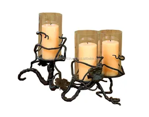 Portacandele In vetro personalizzato con tre rami di albero In vetro per la decorazione domestica In portacandele votivi sfusi