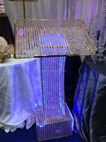 Cristal Podium Décoratif Carré Pilier Entièrement Assemblé Luxe & Élégance Pour la scène École Conférence Parlant