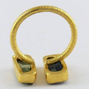 Pierre brute Kyanite & préhnite!! Bague en argent Sterling 925 plaqué or - Product Image 4