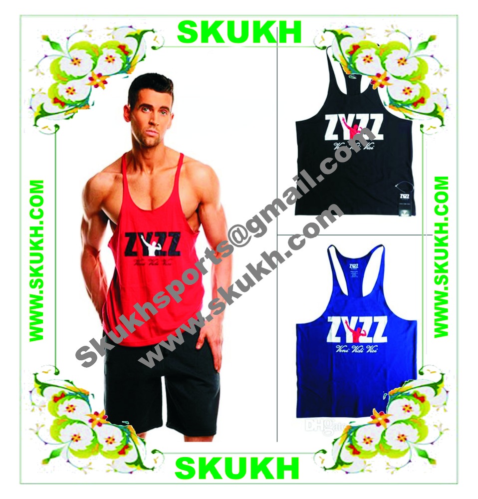 2015 Yihao Factory Summer Printed Reversible Windproof Sexy Backless Men's Gym Yoga Tank Top Lightweight Breathable Four-Way