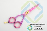 Ciseaux de coiffure professionnels pour gauchers, ciseaux à effiler, tondeuse à cheveux, lame de rasoir, alimentation manuelle USB, lavable, manche long, US UK